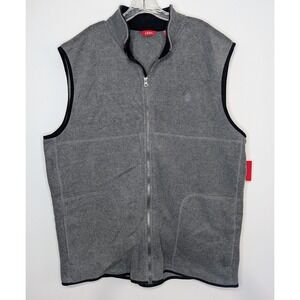 IZOD Mens Fleece Vest Full Zip Charcoal Gray XL, NWT